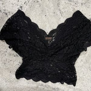 BLACK LACE TOP